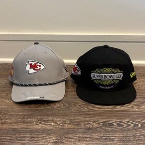 Kansas City Chiefs Super Bowl LIX hats - Gray and Black